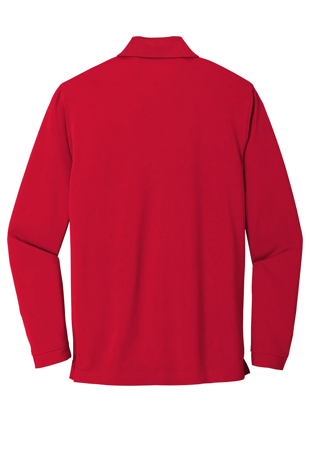 Port Authority Mens Dry Zone Performance Moisture Wicking Long Sleeve Polo Shirt - Rich Red