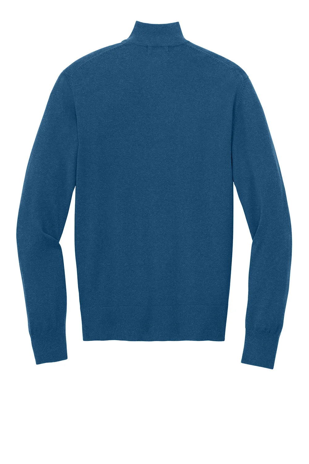 Port Authority Mens Easy Care Long Sleeve 1/4 Zip Sweater - Heather Aegean Blue