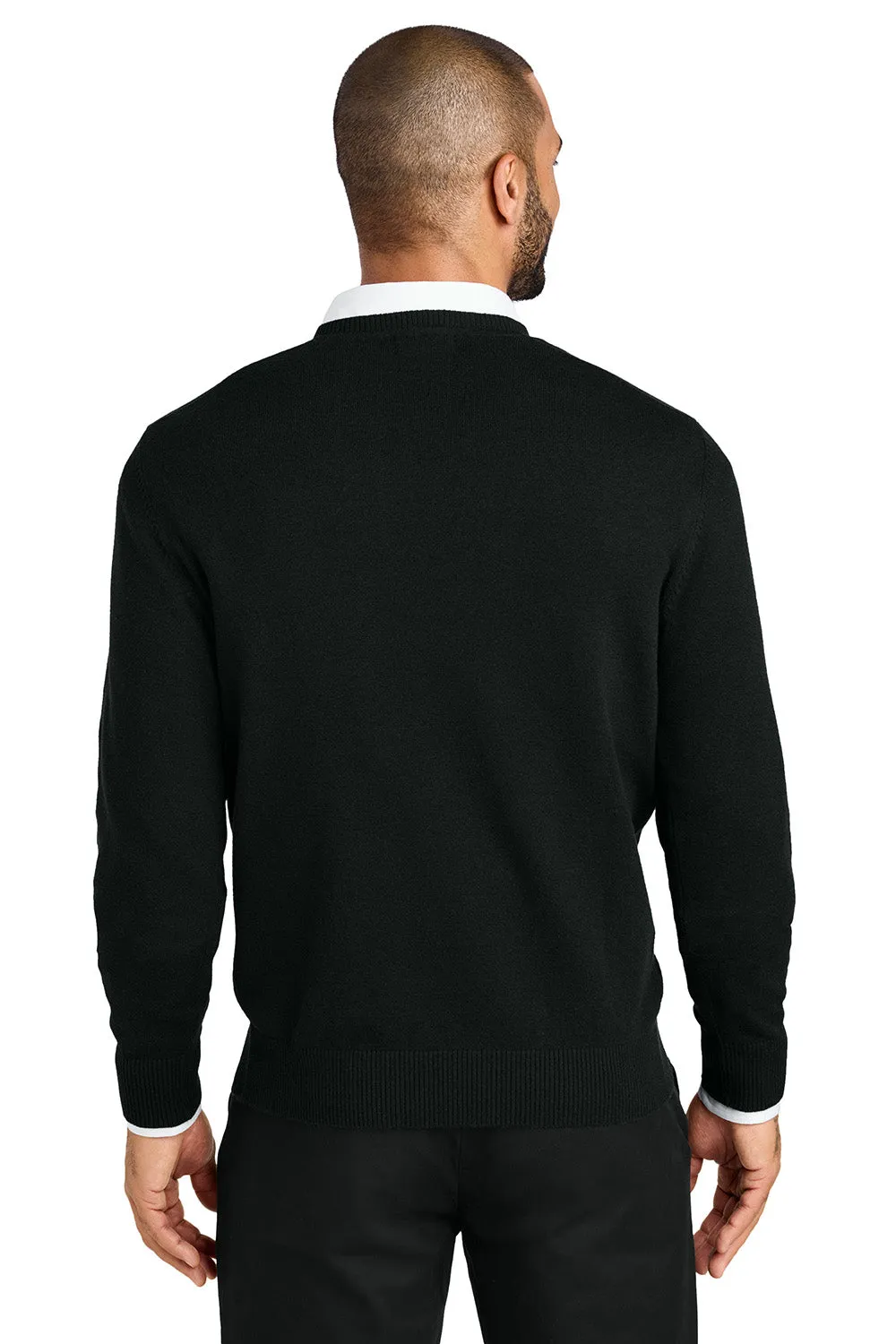 Port Authority Mens Easy Care Long Sleeve V-Neck Sweater - Deep Black