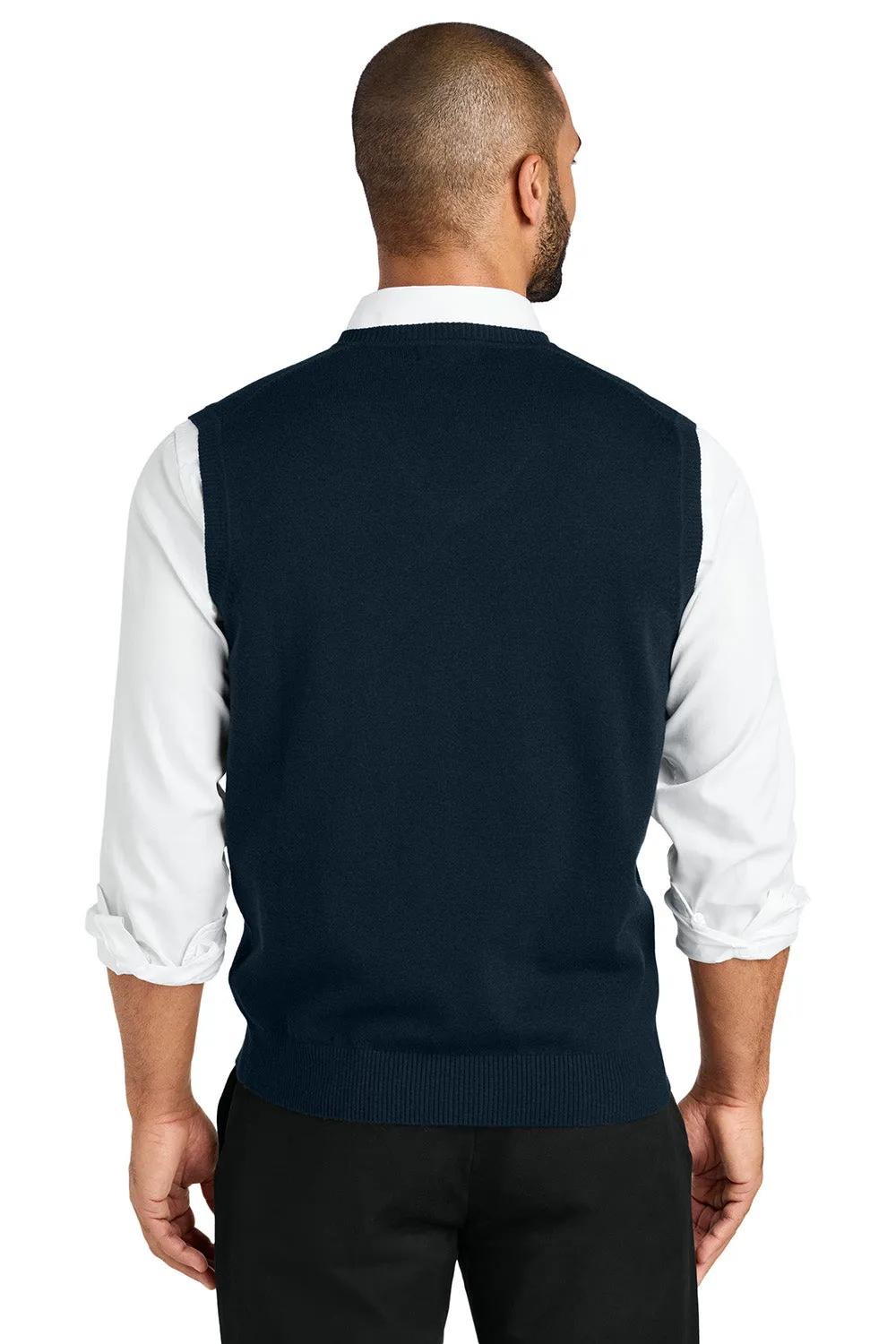 Port Authority Mens Easy Care V-Neck Sweater Vest - River Navy Blue