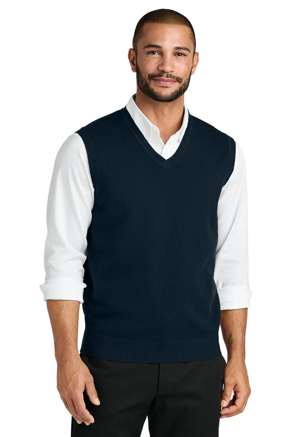 Port Authority Mens Easy Care V-Neck Sweater Vest - River Navy Blue