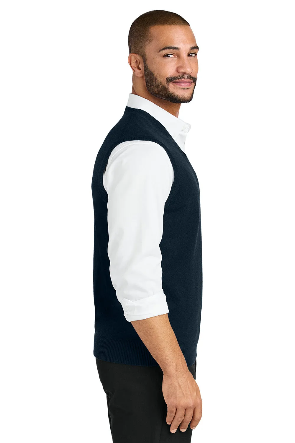 Port Authority Mens Easy Care V-Neck Sweater Vest - River Navy Blue