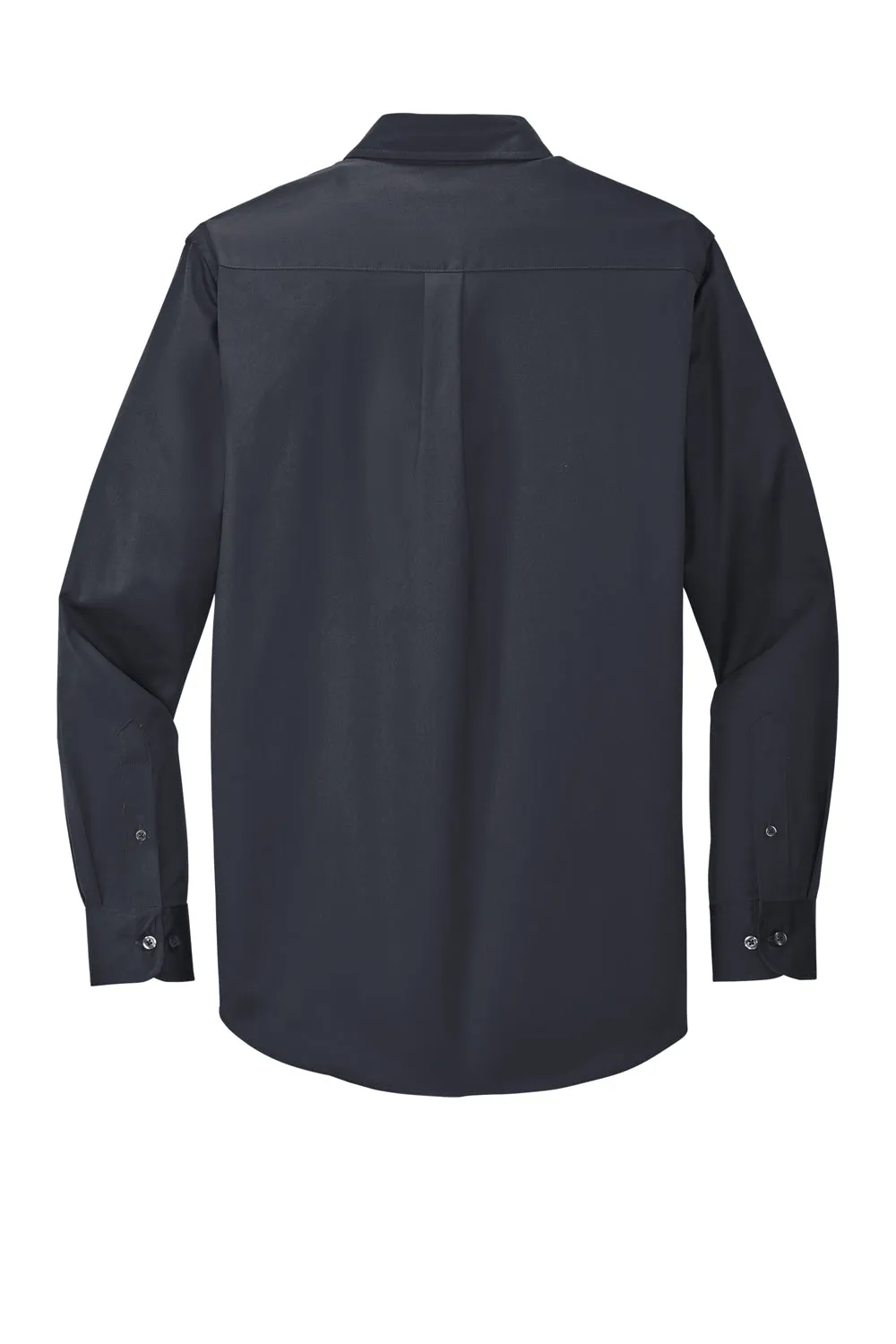 Port Authority Mens Easy Care Wrinkle Resistant Long Sleeve Button Down Shirt w/ Pocket - Classic Navy Blue - Closeout
