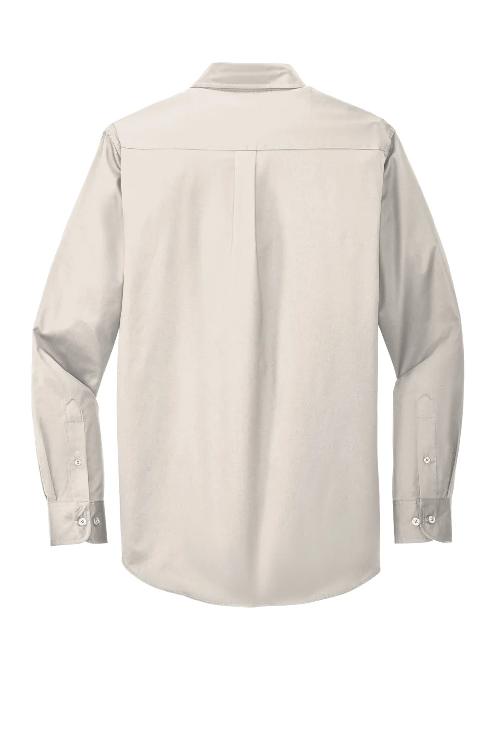 Port Authority Mens Easy Care Wrinkle Resistant Long Sleeve Button Down Shirt w/ Pocket - Light Stone - Closeout