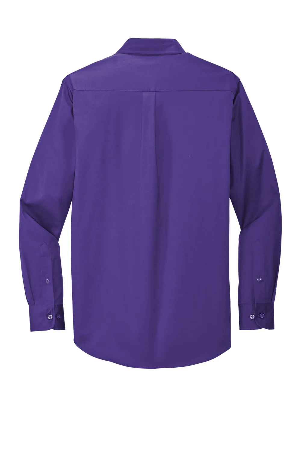 Port Authority Mens Easy Care Wrinkle Resistant Long Sleeve Button Down Shirt w/ Pocket - Purple