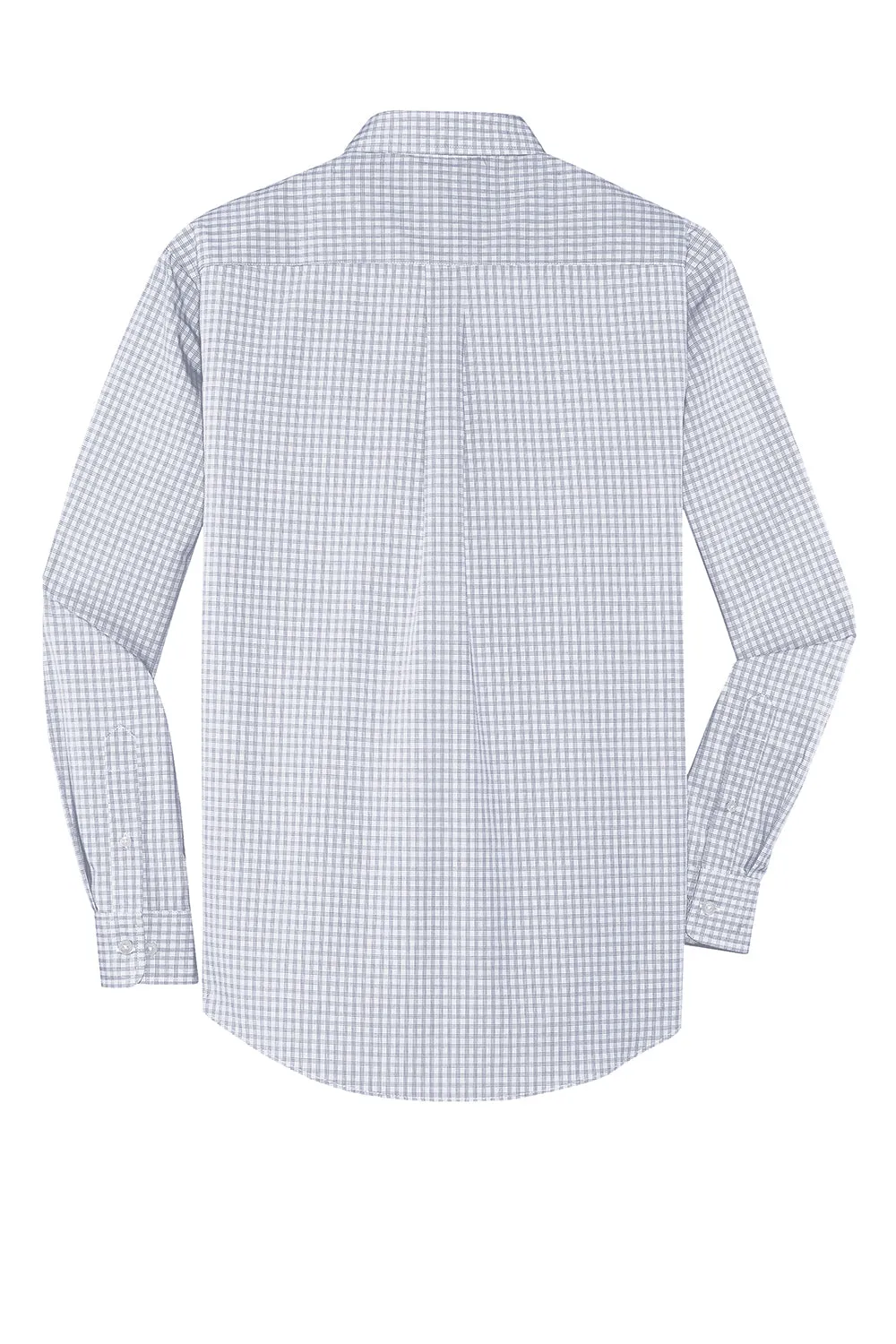 Port Authority Mens Easy Care Wrinkle Resistant Long Sleeve Button Down Shirt w/ Pocket - White