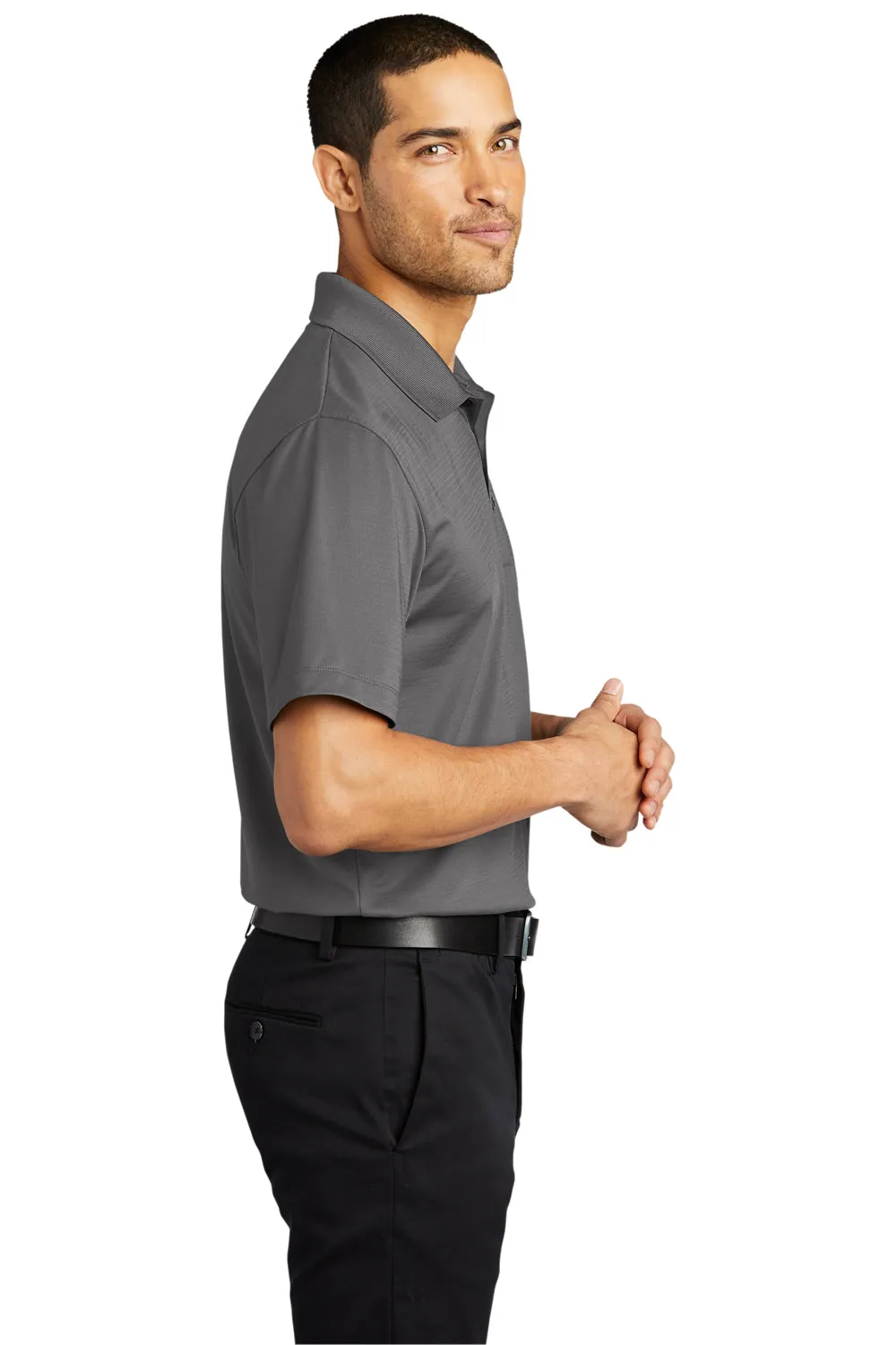 Port Authority Mens Eclipse Moisture Wicking Short Sleeve Polo Shirt - Shadow Grey
