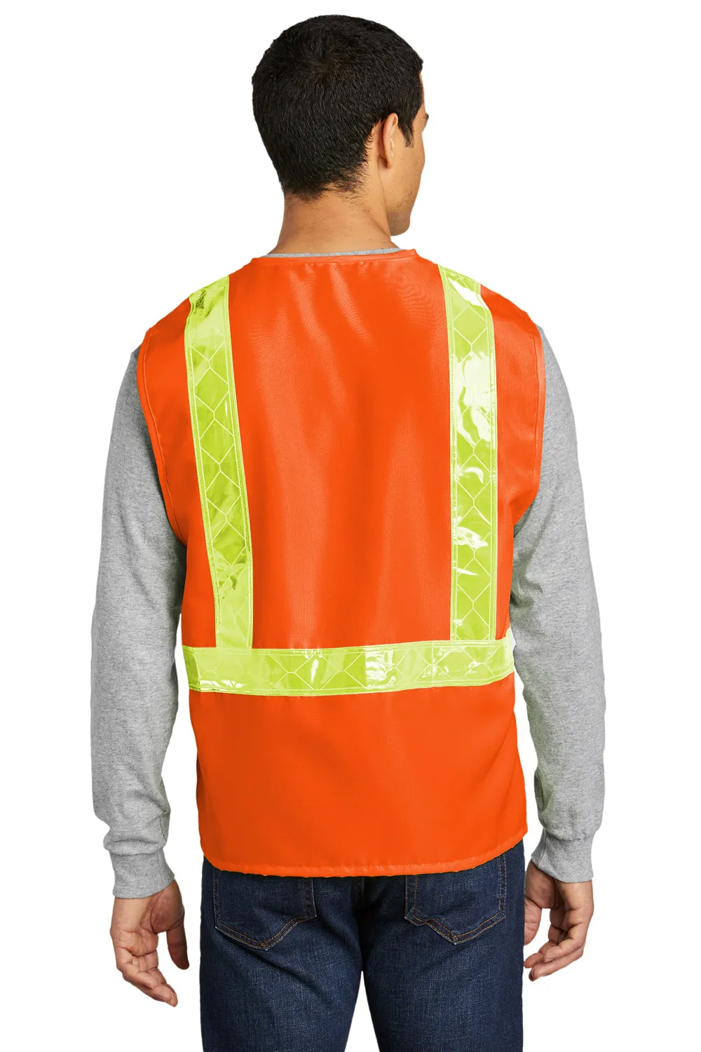 Port Authority Mens Enhanced Visibility Vest - Safety Orange - Closeout
