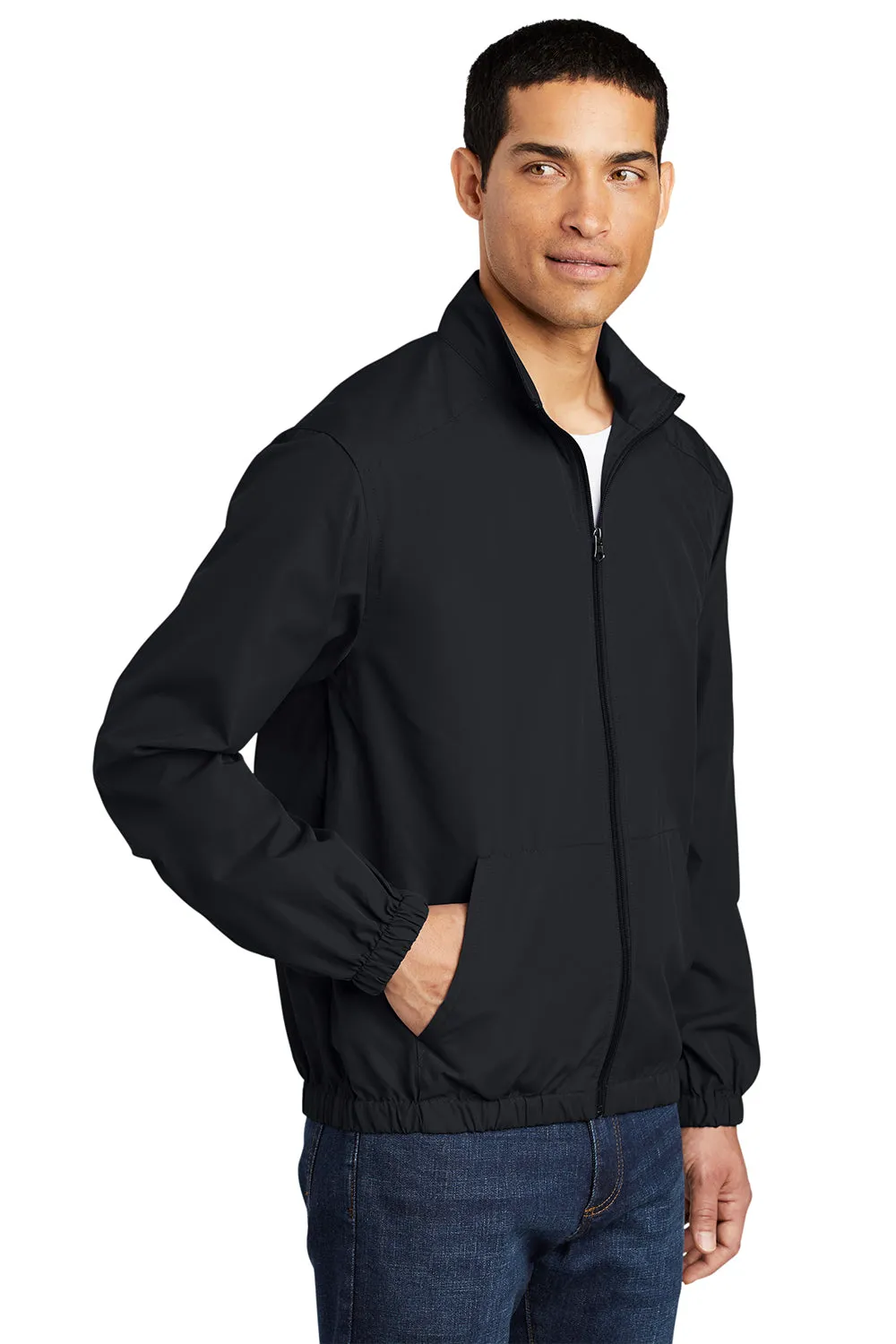 Port Authority Mens Essential Water Resistant Full Zip Jacket - Black