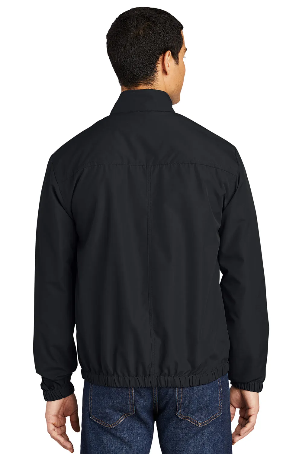 Port Authority Mens Essential Water Resistant Full Zip Jacket - Black