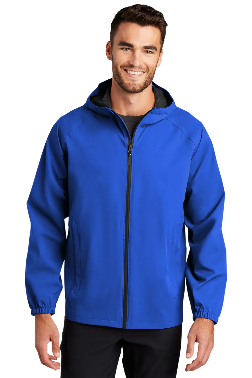 Port Authority Mens Essential Waterproof Full Zip Hooded Rain Jacket - True Royal Blue