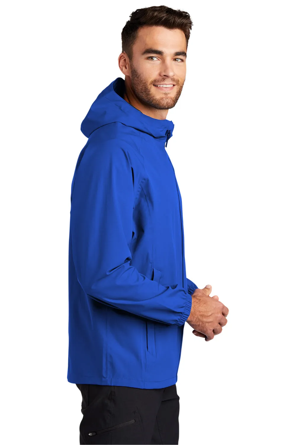 Port Authority Mens Essential Waterproof Full Zip Hooded Rain Jacket - True Royal Blue