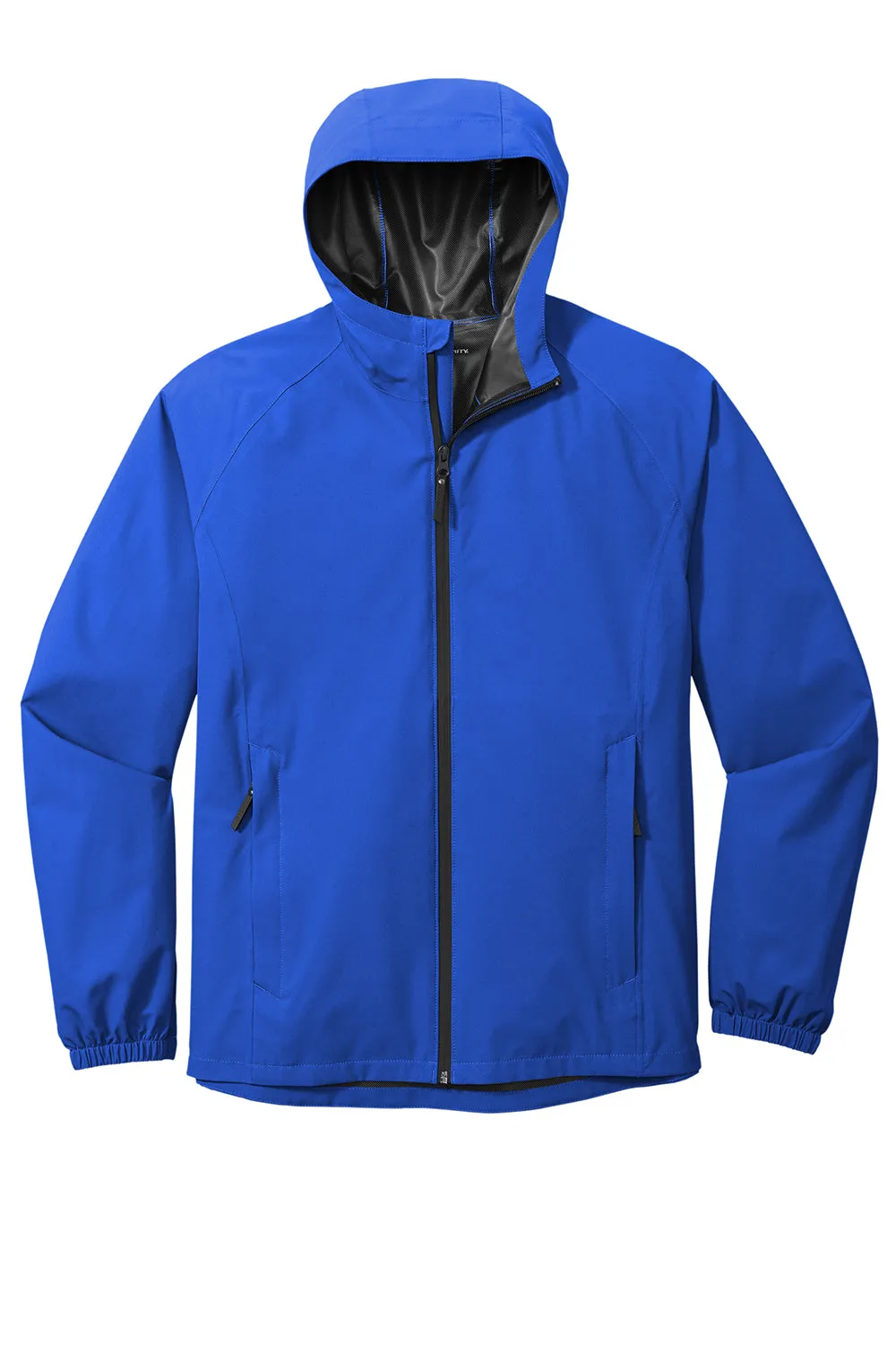 Port Authority Mens Essential Waterproof Full Zip Hooded Rain Jacket - True Royal Blue