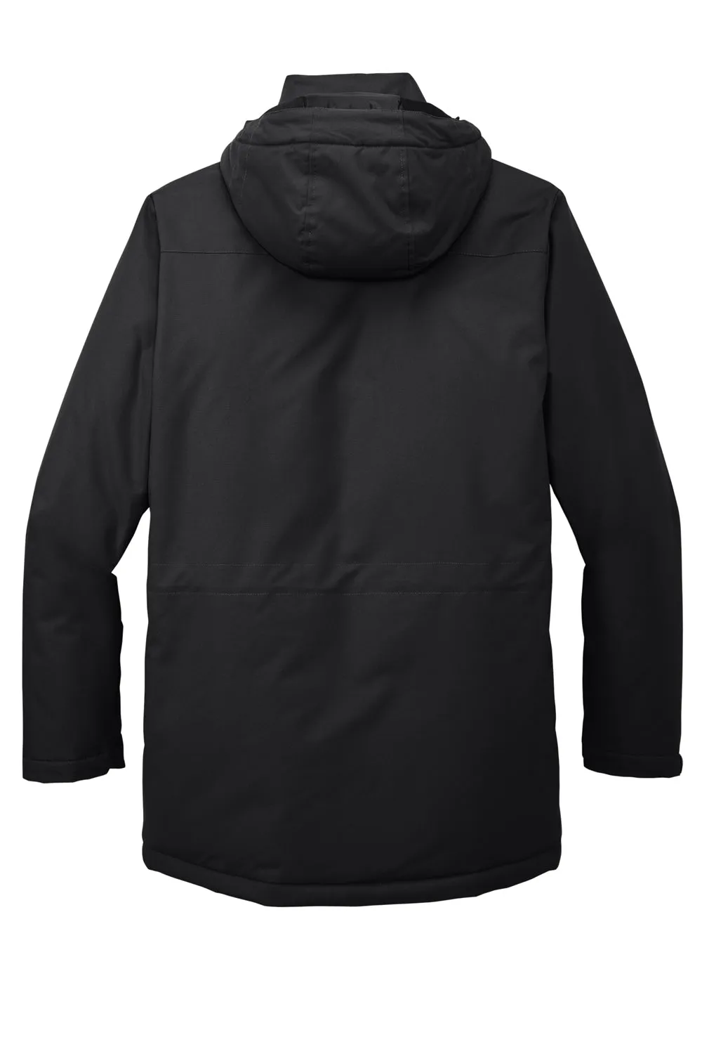 Port Authority Mens Excursion Water Resistant Full Zip Hooded Parka - Deep Black
