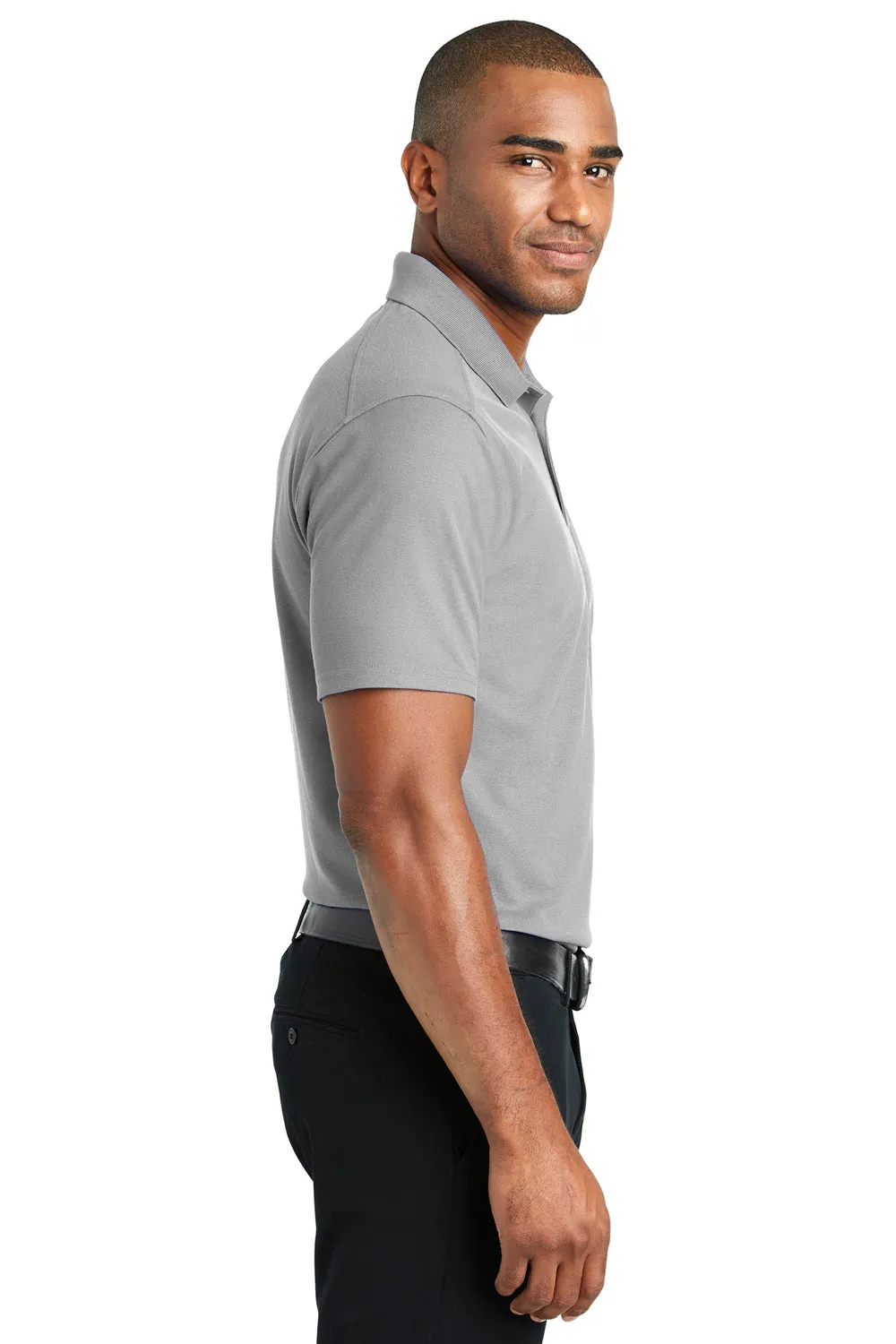 Port Authority Mens EZPerformance Moisture Wicking Short Sleeve Polo Shirt - Gusty Grey