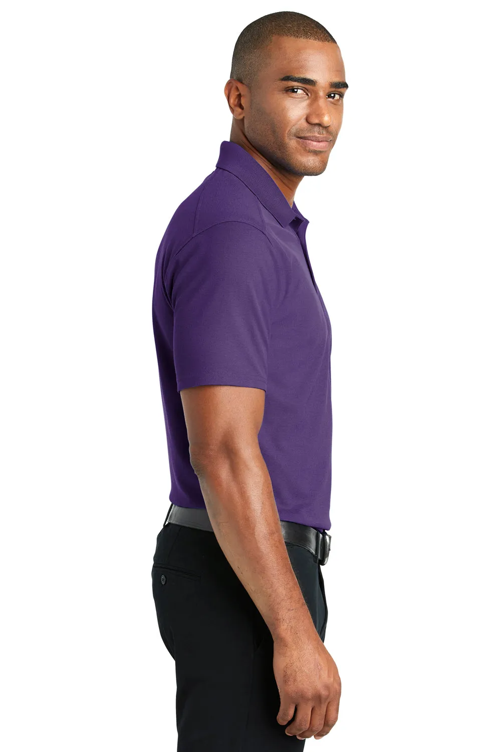 Port Authority Mens EZPerformance Moisture Wicking Short Sleeve Polo Shirt - Majestic Purple - Closeout