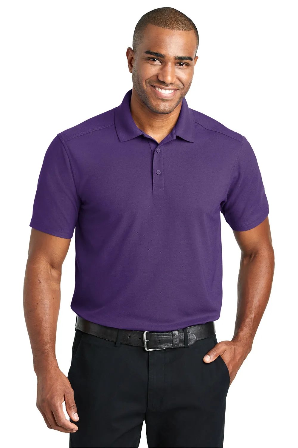 Port Authority Mens EZPerformance Moisture Wicking Short Sleeve Polo Shirt - Majestic Purple - Closeout