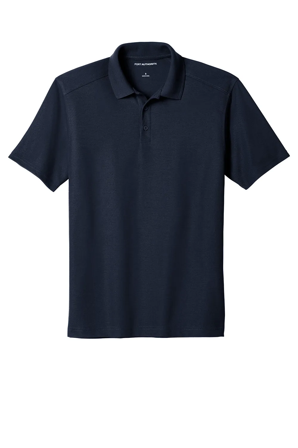 Port Authority Mens EZPerformance Moisture Wicking Short Sleeve Polo Shirt - Navy Blue