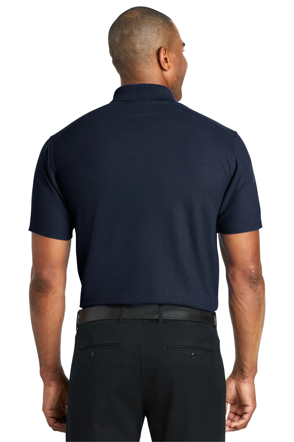 Port Authority Mens EZPerformance Moisture Wicking Short Sleeve Polo Shirt - Navy Blue