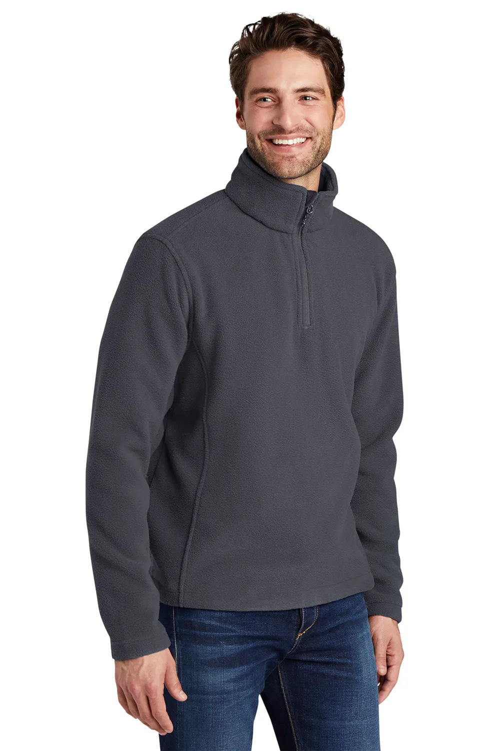 Port Authority Mens Fleece 1/4 Zip Sweatshirt - Iron Grey