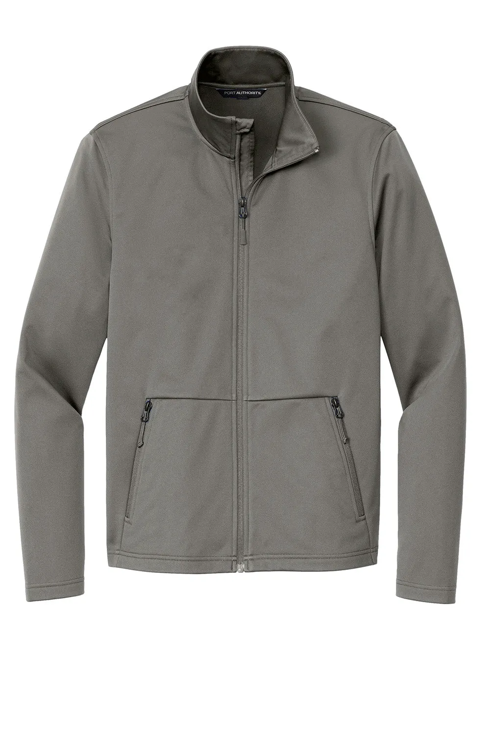 Port Authority Mens Flexshell Water Resistant Full Zip Jacket - Smoke Grey
