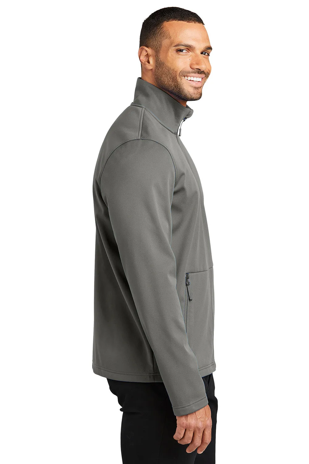 Port Authority Mens Flexshell Water Resistant Full Zip Jacket - Smoke Grey