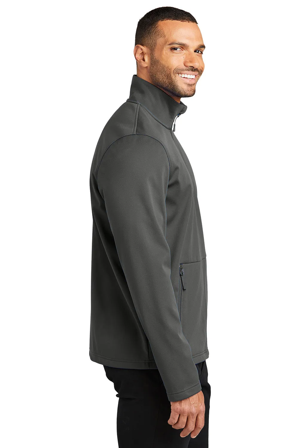 Port Authority Mens Flexshell Water Resistant Full Zip Jacket - Steel Grey