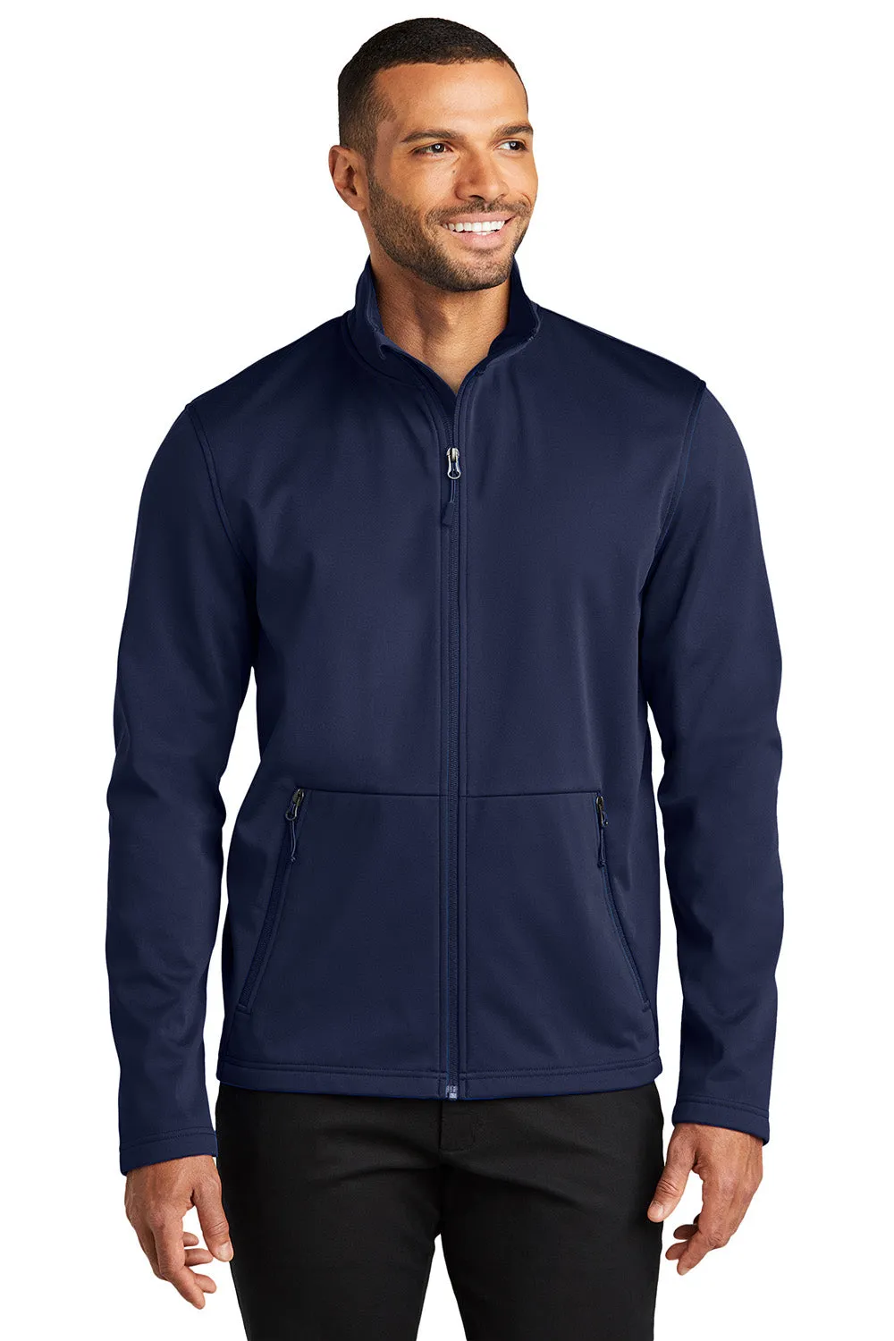 Port Authority Mens Flexshell Water Resistant Full Zip Jacket - True Navy Blue