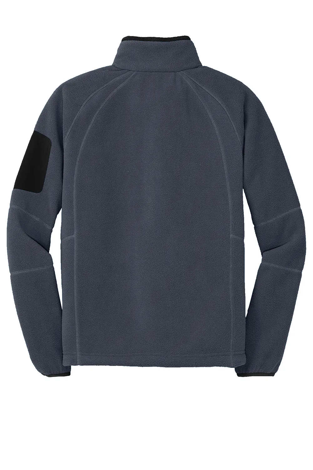 Port Authority Mens Full Zip Fleece Jacket - Battleship Grey/Black - Closeout