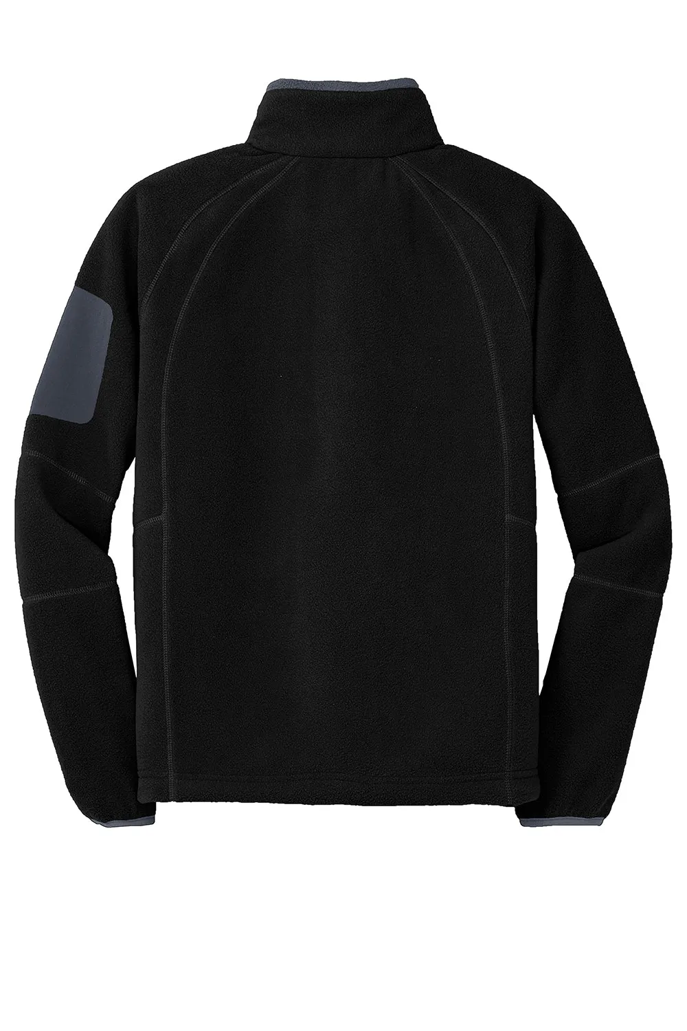 Port Authority Mens Full Zip Fleece Jacket - Black/Battleship Grey - Closeout