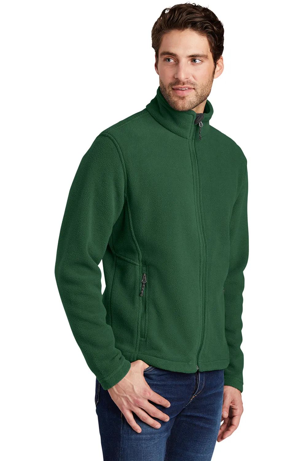 Port Authority Mens Full Zip Fleece Jacket - Forest Green