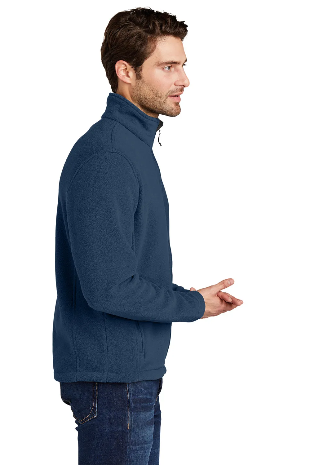 Port Authority Mens Full Zip Fleece Jacket - Insignia Blue