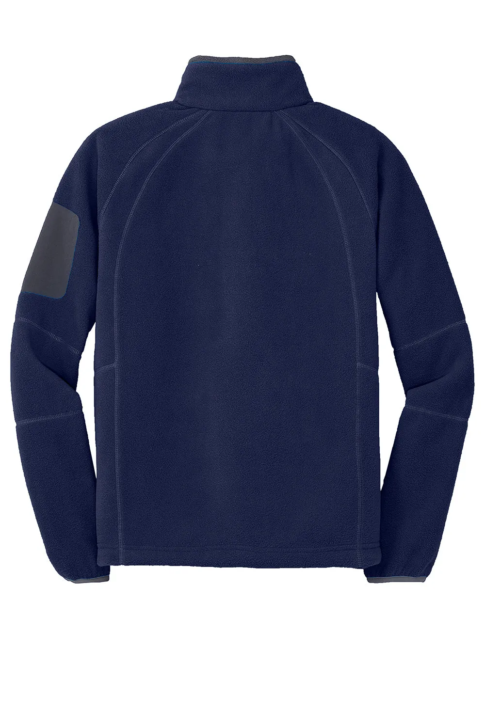 Port Authority Mens Full Zip Fleece Jacket - Navy Blue/Battleship Grey - Closeout