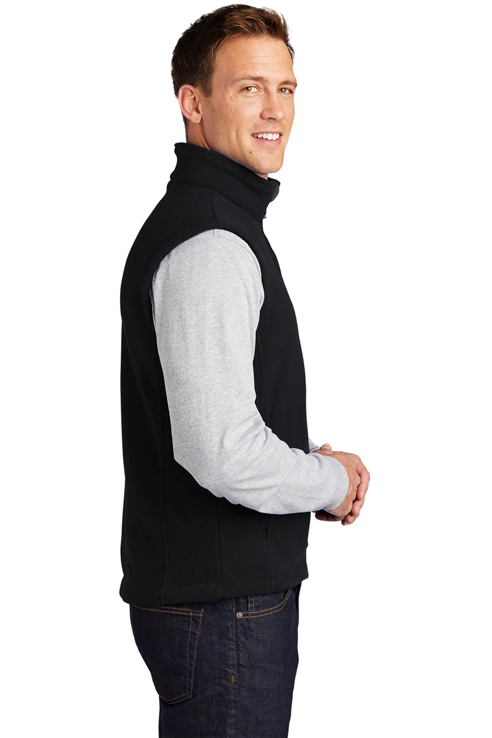 Port Authority Mens Full Zip Fleece Vest - Black