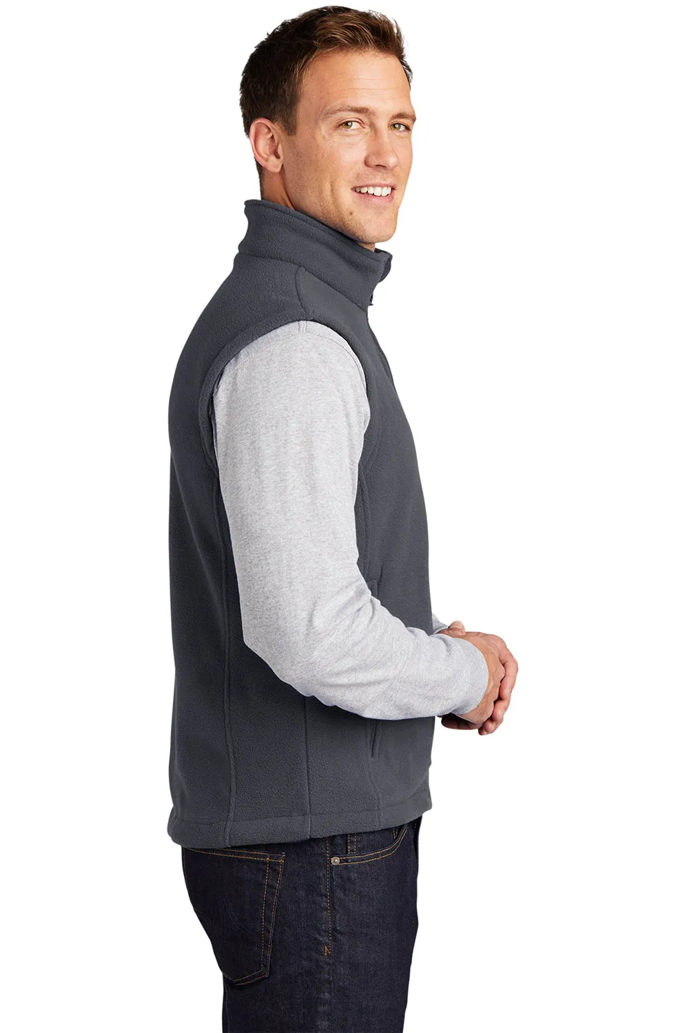 Port Authority Mens Full Zip Fleece Vest - Iron Grey