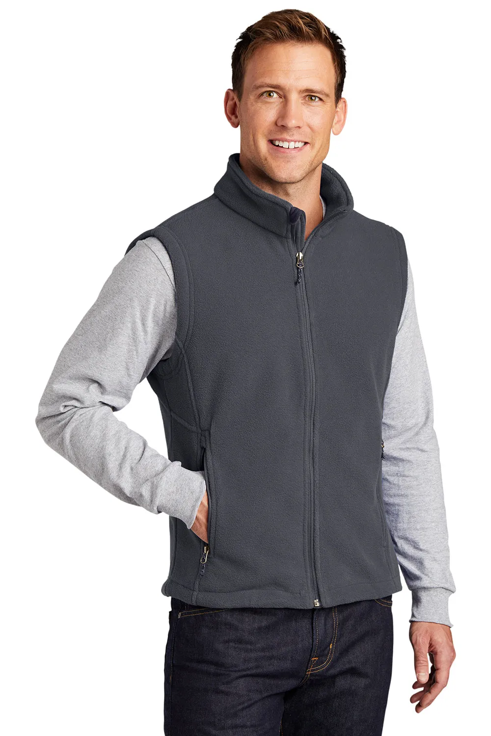Port Authority Mens Full Zip Fleece Vest - Iron Grey
