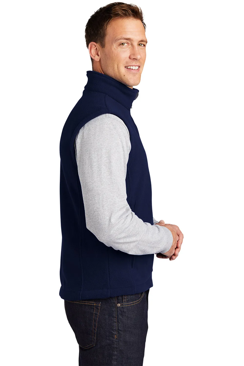 Port Authority Mens Full Zip Fleece Vest - True Navy Blue