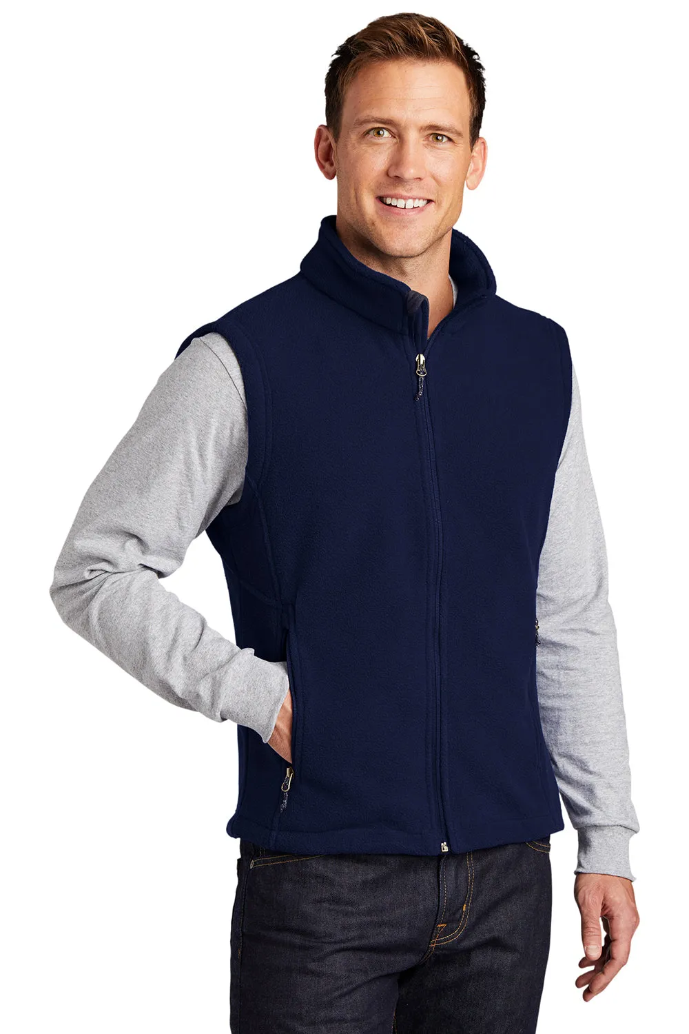 Port Authority Mens Full Zip Fleece Vest - True Navy Blue