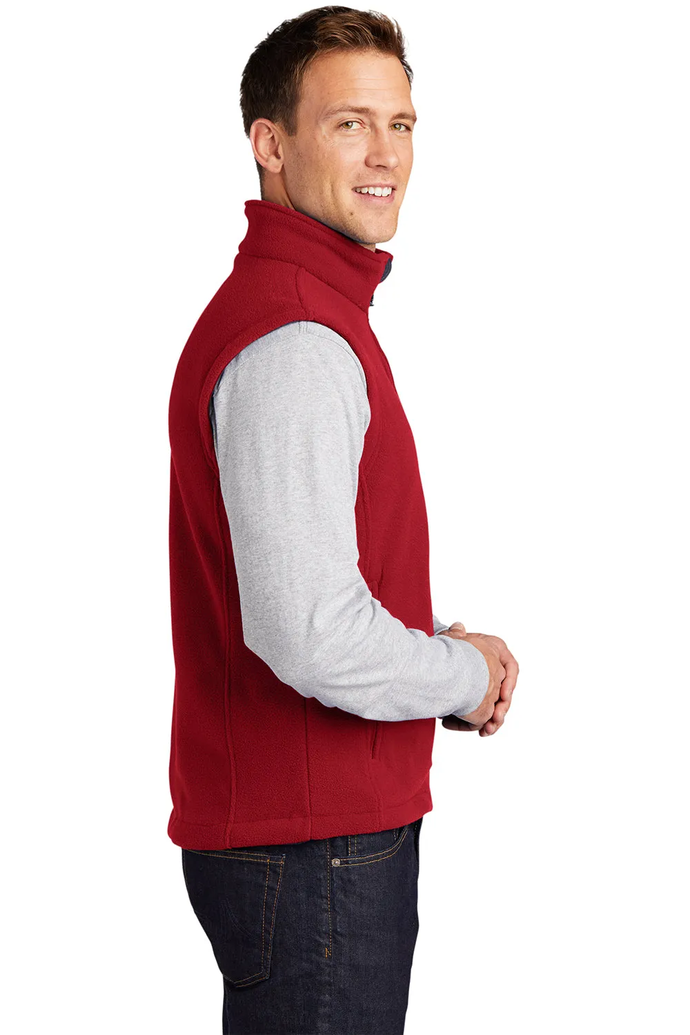 Port Authority Mens Full Zip Fleece Vest - True Red