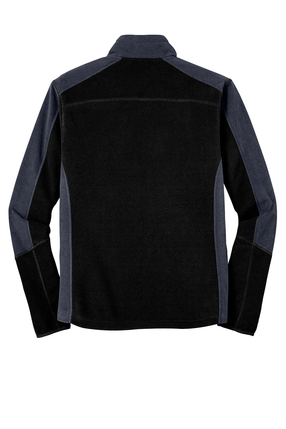 Port Authority Mens Full Zip Microfleece Jacket - Black/Battleship Grey - Closeout