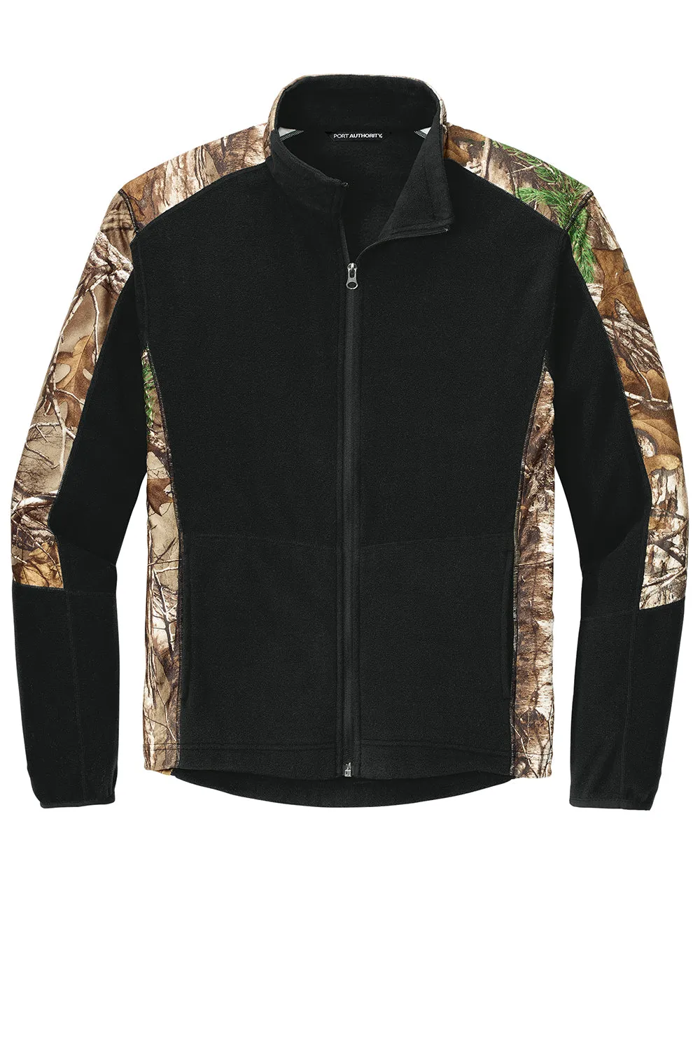 Port Authority Mens Full Zip Microfleece Jacket - Black/Realtree Xtra Camo - Closeout