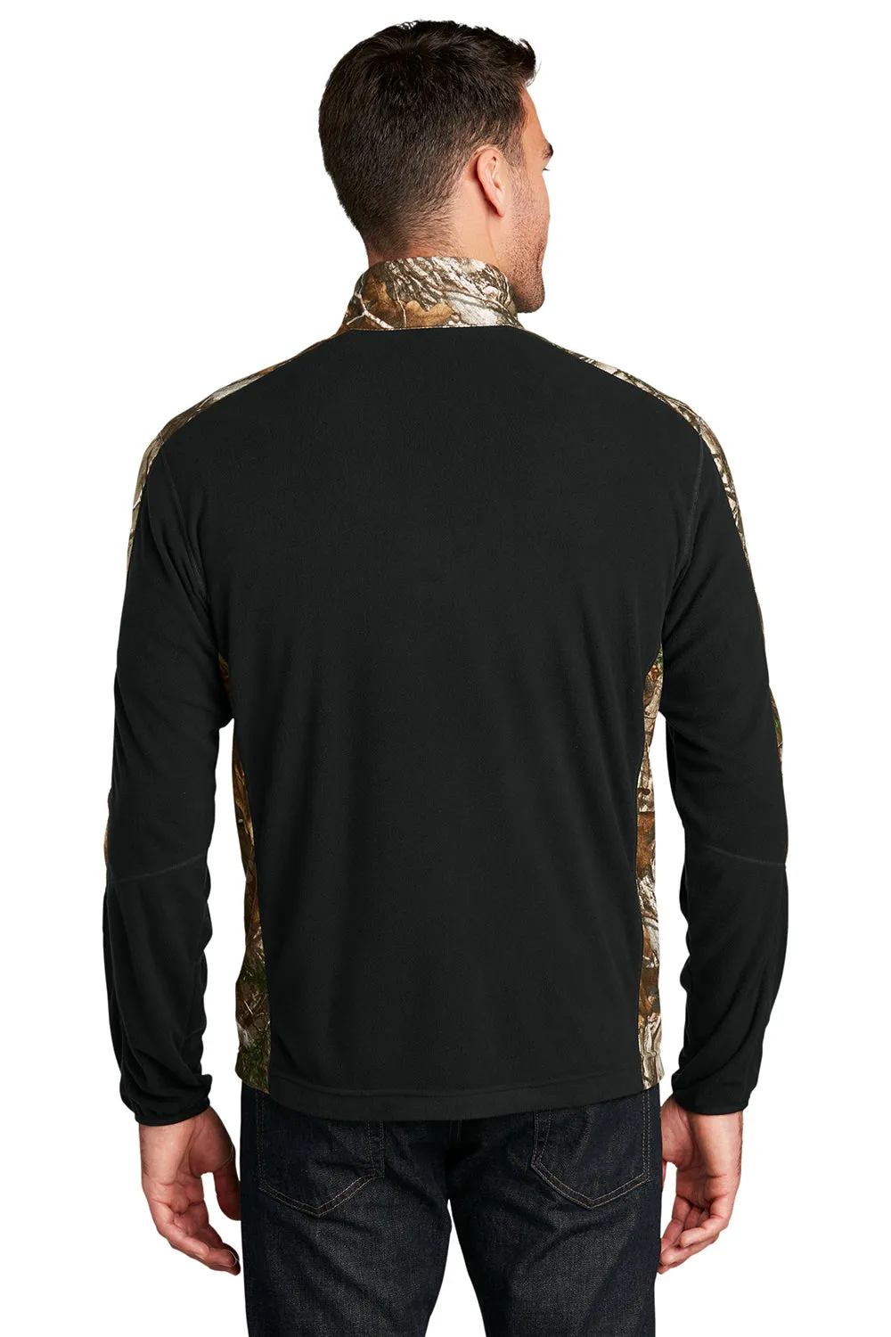 Port Authority Mens Full Zip Microfleece Jacket - Black/Realtree Xtra Camo - Closeout
