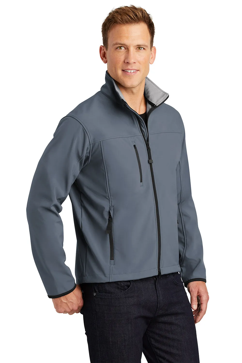 Port Authority Mens Glacier Wind & Water Resistant Full Zip Jacket - Atlantic Blue/Chrome