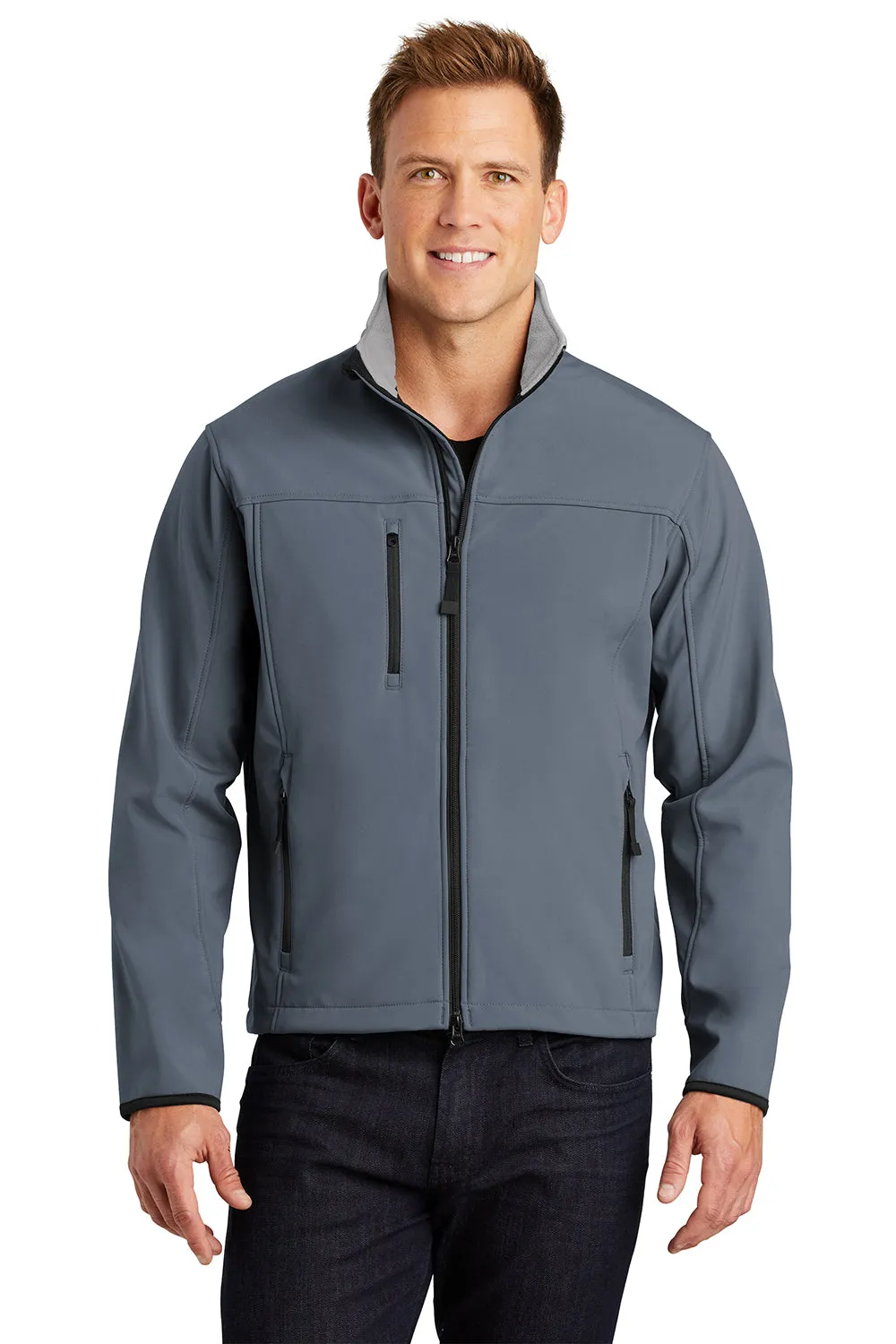 Port Authority Mens Glacier Wind & Water Resistant Full Zip Jacket - Atlantic Blue/Chrome