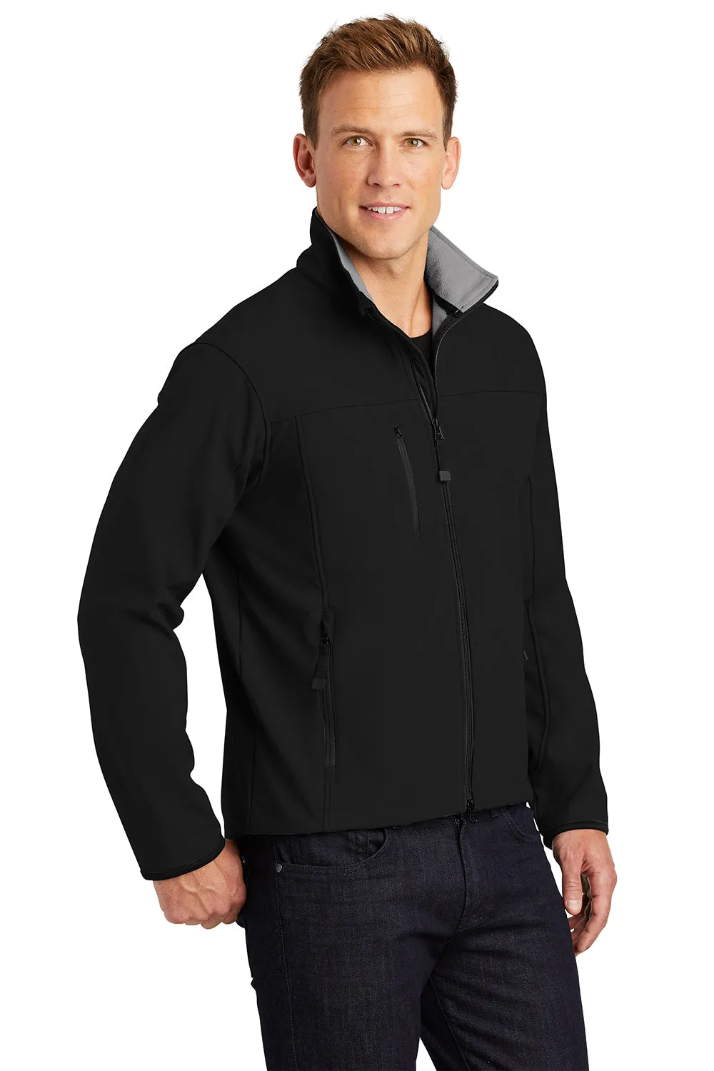 Port Authority Mens Glacier Wind & Water Resistant Full Zip Jacket - Black/Chrome Grey