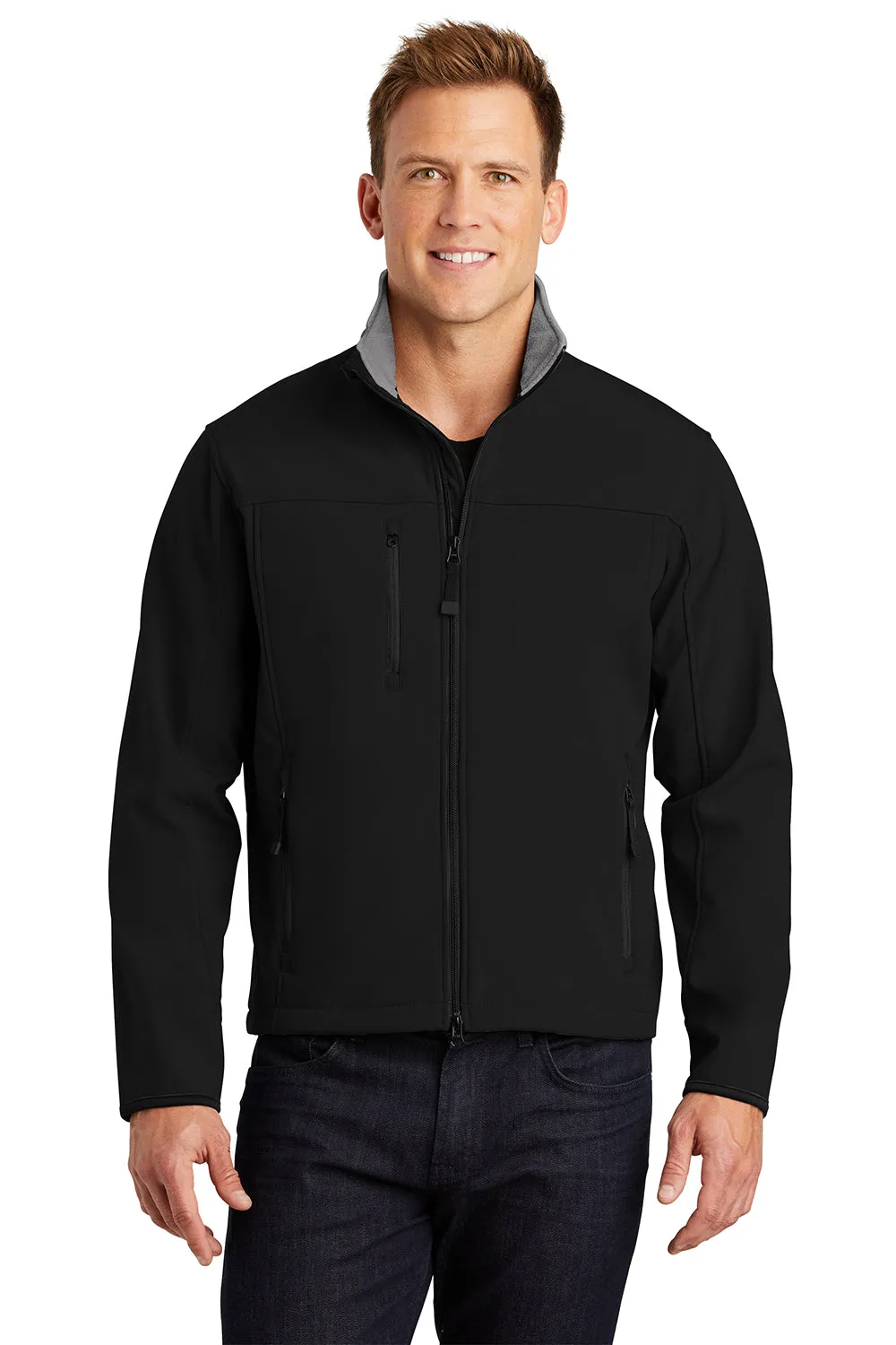 Port Authority Mens Glacier Wind & Water Resistant Full Zip Jacket - Black/Chrome Grey