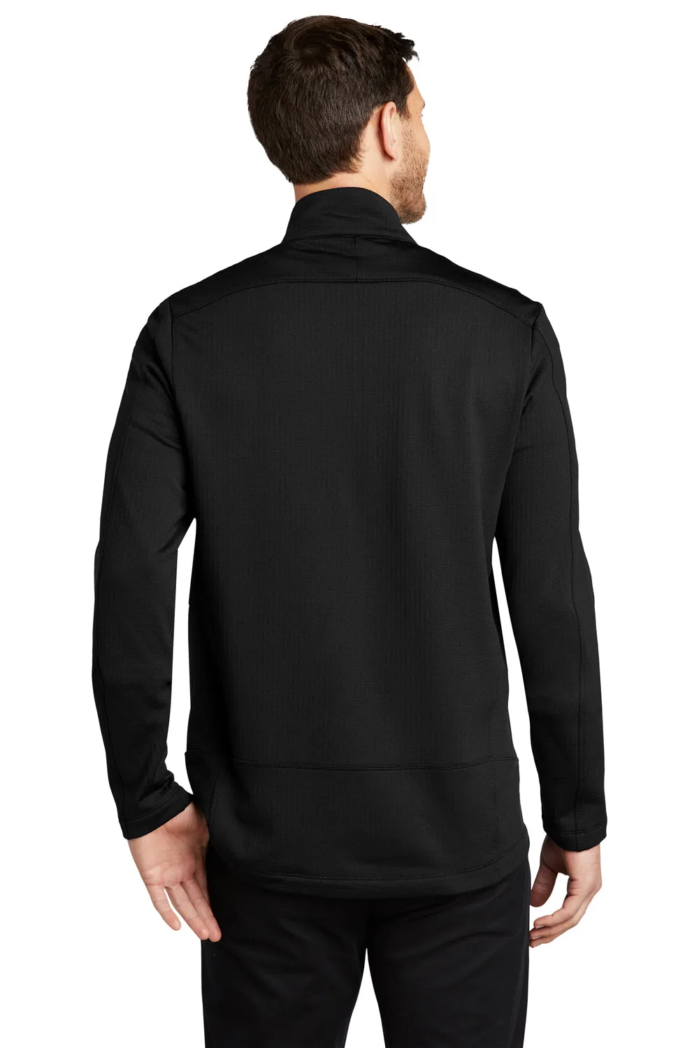 Port Authority Mens Grid Fleece Full Zip Jacket - Deep Black