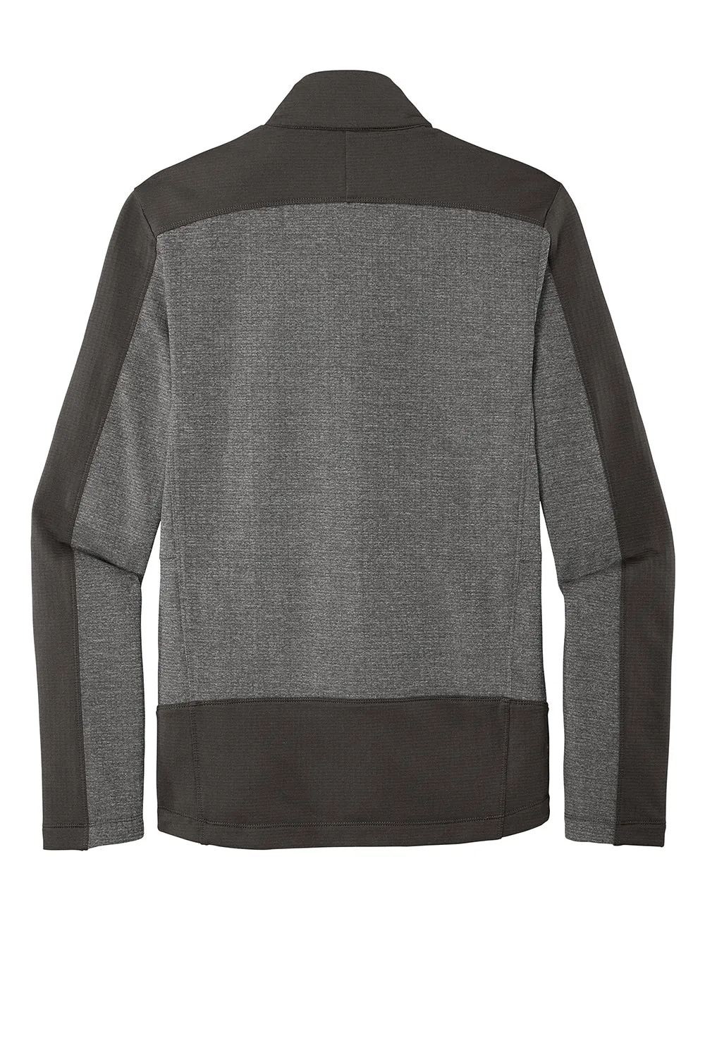 Port Authority Mens Grid Fleece Full Zip Jacket - Heather Smoke Grey/Smoke Grey
