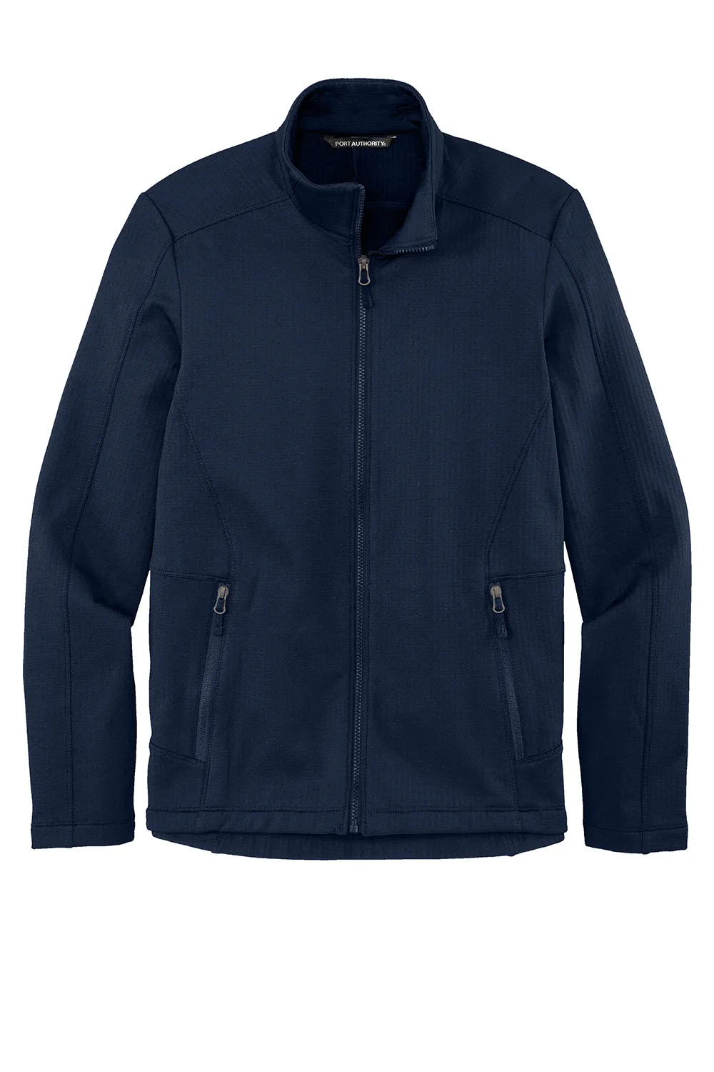 Port Authority Mens Grid Fleece Full Zip Jacket - River Navy Blue