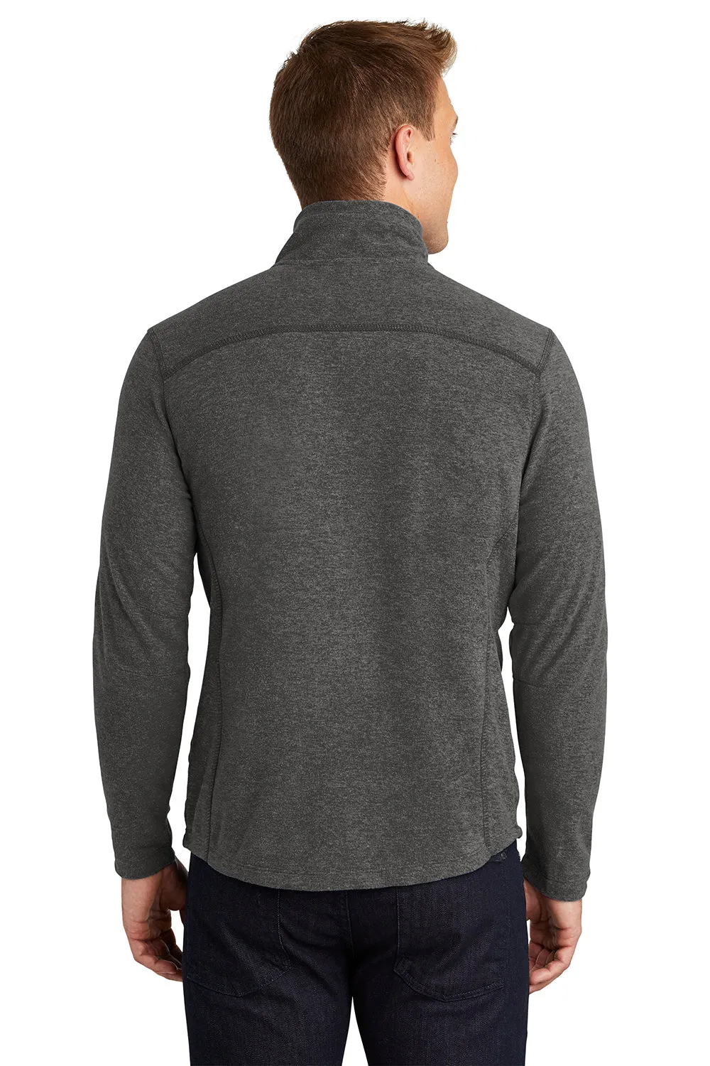 Port Authority Mens Heather Pill Resistant Microfleece Full Zip Sweatshirt - Heather Charcoal Black